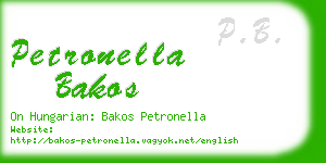 petronella bakos business card